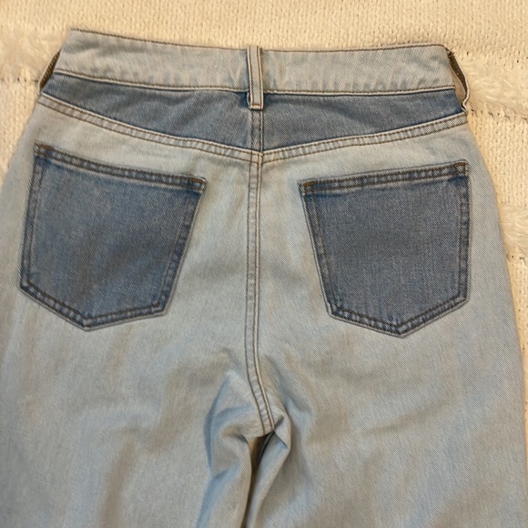 PacSun Eco hopper patchwork mom jeans high rise raw cut hem denim Womens size 24 - Picture 12 of 16